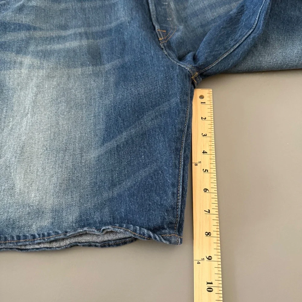 Vintage Levi's 501 Denim Shorts Men's 42 Button‎ Fly Distressed Knee-Length